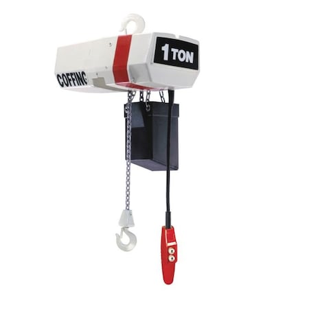 Coffing Hoists Ec Series Single Reeving Small Frame Electric Chain Hoist, 025 Ton Load, 20 Ft